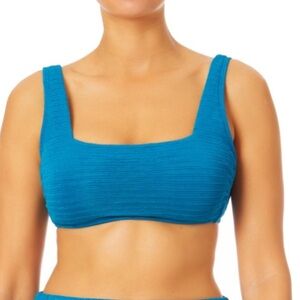 Women's Plus Solid Variegated Rib Swimsuit Top